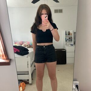 BLACK PACSUN MOM JEAN SHORTS!!